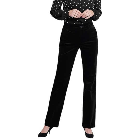 🌻NYDJ Black Straight Leg Trouser Dress Pants Size 4 Petite - Picture 1 of 7